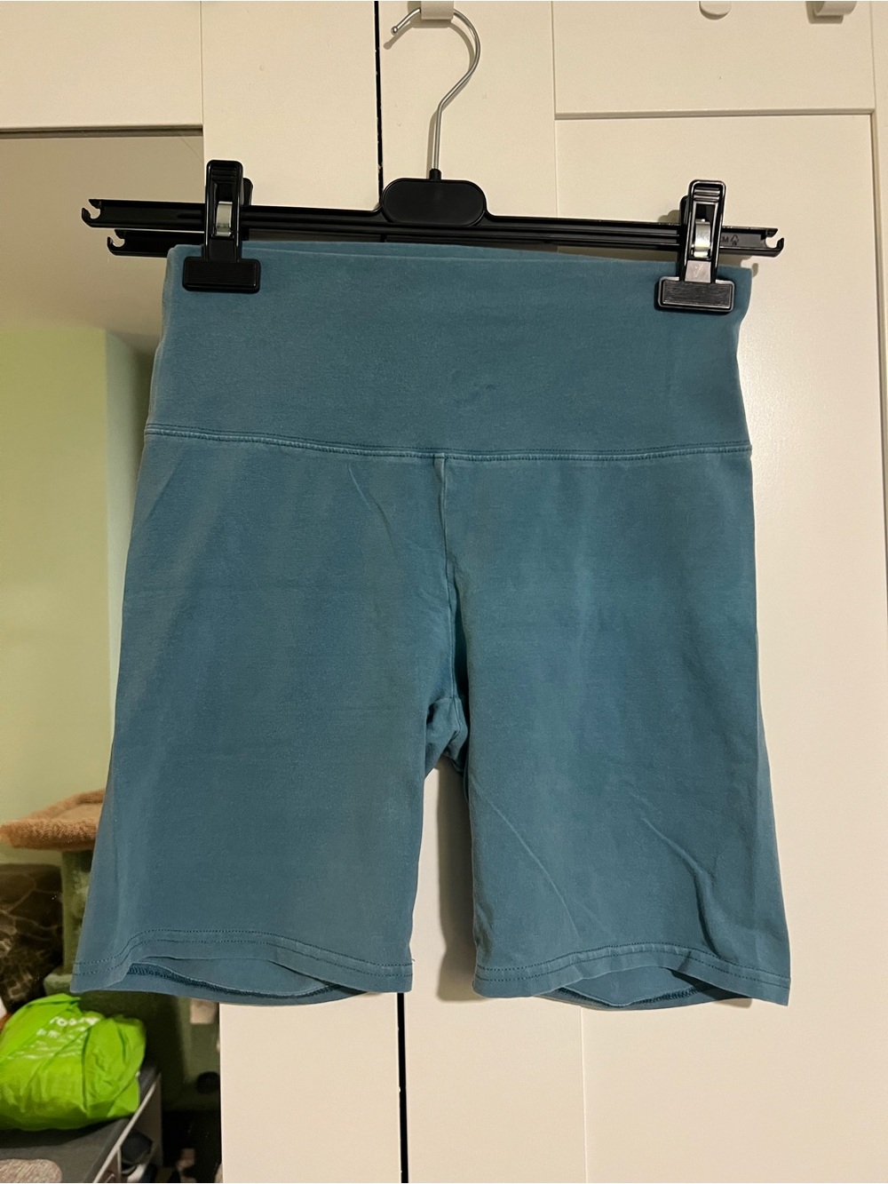 TNA Teal High-Rise Bike Shorts 7”